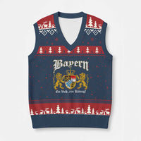 Bavarian German Pride V-Neck Knit Sweater Vest Bayern Ein Volk Ein Konig
