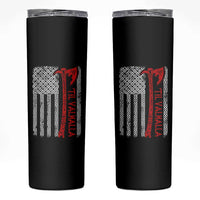 Viking Til Valhalla Skinny Tumbler Norse Mythology Axe Celtic Knot USA Flag - Wonder Print Shop