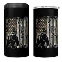Bear Bowhunting Bow Archery Vintage Camo American Flag 4 in 1 Can Cooler Tumbler - Wonder Print Shop