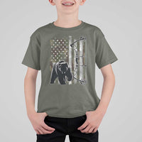 Bear Bowhunting Bow Archery Vintage Camo American Flag T Shirt For Kid - Wonder Print Shop