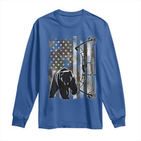 Bear Bowhunting Bow Archery Vintage Camo American Flag Long Sleeve Shirt - Wonder Print Shop