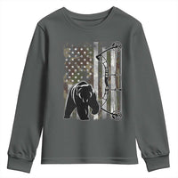 Bear Bowhunting Bow Archery Vintage Camo American Flag Youth Sweatshirt - Wonder Print Shop