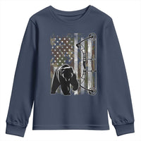 Bear Bowhunting Bow Archery Vintage Camo American Flag Youth Sweatshirt - Wonder Print Shop