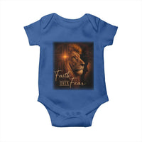 Faith Over Fear Baby Onesie Lion Of Judah Jesus Christian Religious - Wonder Print Shop