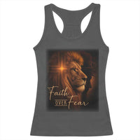 Faith Over Fear Racerback Tank Top Lion Of Judah Jesus Christian Religious - Wonder Print Shop