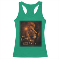 Faith Over Fear Racerback Tank Top Lion Of Judah Jesus Christian Religious - Wonder Print Shop