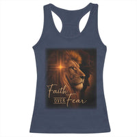 Faith Over Fear Racerback Tank Top Lion Of Judah Jesus Christian Religious - Wonder Print Shop