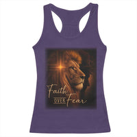 Faith Over Fear Racerback Tank Top Lion Of Judah Jesus Christian Religious - Wonder Print Shop