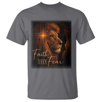 Faith Over Fear T Shirt Lion Of Judah Jesus Christian Religious - Wonder Print Shop