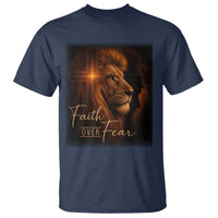 Faith Over Fear T Shirt Lion Of Judah Jesus Christian Religious - Wonder Print Shop