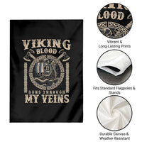 Viking Blood Runs Through My Veins Garden Flag Norse Mythology Drakkar Longship - Wonder Print Shop