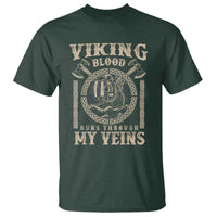 Viking Blood Runs Through My Veins T Shirt Norse Mythology Drakkar Longship - Wonder Print Shop