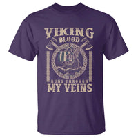 Viking Blood Runs Through My Veins T Shirt Norse Mythology Drakkar Longship - Wonder Print Shop