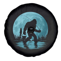 Funny Bigfoot Fishing Night Stroll Full Moon Spare Tire Cover - Wonder Print Shop