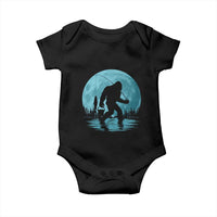 Funny Bigfoot Fishing Night Stroll Full Moon Baby Onesie - Wonder Print Shop