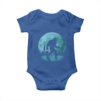 Funny Bigfoot Fishing Night Stroll Full Moon Baby Onesie - Wonder Print Shop