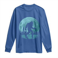 Funny Bigfoot Fishing Night Stroll Full Moon Long Sleeve Shirt - Wonder Print Shop