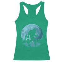 Funny Bigfoot Fishing Night Stroll Full Moon Racerback Tank Top - Wonder Print Shop