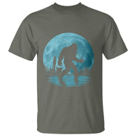 Funny Bigfoot Fishing Night Stroll Full Moon T Shirt - Wonder Print Shop