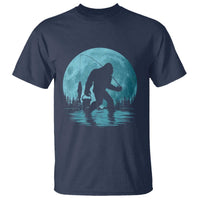 Funny Bigfoot Fishing Night Stroll Full Moon T Shirt - Wonder Print Shop