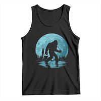 Funny Bigfoot Fishing Night Stroll Full Moon Tank Top - Wonder Print Shop