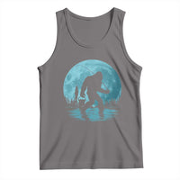 Funny Bigfoot Fishing Night Stroll Full Moon Tank Top - Wonder Print Shop