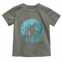 Funny Bigfoot Fishing Night Stroll Full Moon Toddler T Shirt - Wonder Print Shop