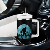 Funny Bigfoot Fishing Night Stroll Full Moon Tumbler With Handle - Wonder Print Shop