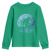 Funny Bigfoot Fishing Night Stroll Full Moon Youth Sweatshirt - Wonder Print Shop