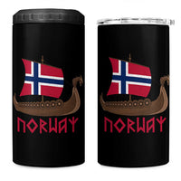 Boat Norwegian Flag Norway Viking Ship Norway 4 in 1 Can Cooler Tumbler