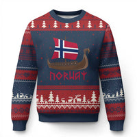 Boat Norwegian Flag Norway Viking Ship Norway Ugly Christmas Sweater