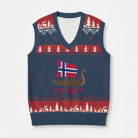 Boat Norwegian Flag Norway Viking Ship Norway V-Neck Knit Sweater Vest