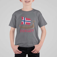 Boat Norwegian Flag Norway Viking Ship Norway T Shirt For Kid