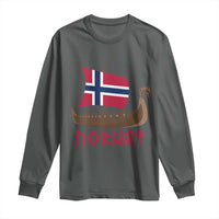Boat Norwegian Flag Norway Viking Ship Norway Long Sleeve Shirt
