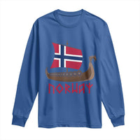 Boat Norwegian Flag Norway Viking Ship Norway Long Sleeve Shirt