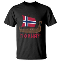 Boat Norwegian Flag Norway Viking Ship Norway T Shirt