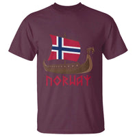 Boat Norwegian Flag Norway Viking Ship Norway T Shirt