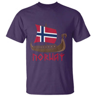 Boat Norwegian Flag Norway Viking Ship Norway T Shirt