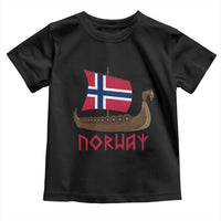 Boat Norwegian Flag Norway Viking Ship Norway Toddler T Shirt
