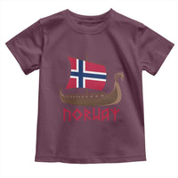 Boat Norwegian Flag Norway Viking Ship Norway Toddler T Shirt