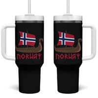 Boat Norwegian Flag Norway Viking Ship Norway Tumbler With Handle