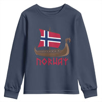 Boat Norwegian Flag Norway Viking Ship Norway Youth Sweatshirt