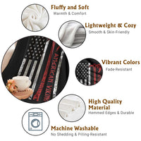 American Viking Throw Blanket Norse Mythology Axe USA Flag - Wonder Print Shop