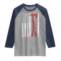 American Viking Raglan Shirt Norse Mythology Axe USA Flag - Wonder Print Shop