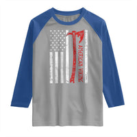 American Viking Raglan Shirt Norse Mythology Axe USA Flag - Wonder Print Shop