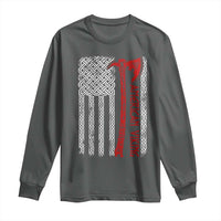 American Viking Long Sleeve Shirt Norse Mythology Axe Celtic Knot USA Flag - Wonder Print Shop