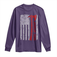 American Viking Long Sleeve Shirt Norse Mythology Axe Celtic Knot USA Flag - Wonder Print Shop