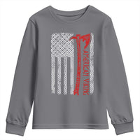 American Viking Youth Sweatshirt Norse Mythology Axe Celtic Knot USA Flag - Wonder Print Shop