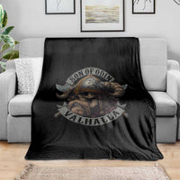 Son Of Odin Valhalla Throw Blanket Nordic Norse Viking Warrior Skull - Wonder Print Shop