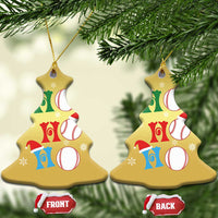 Funny Xmas Baseball Christmas Ornament Triple Ho Sport Santa Hat - Wonder Print Shop